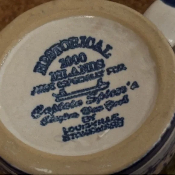 (5) Louisville Stoneware Pottery Blue and White Ceramic Mug Set - Picture 3 of 3